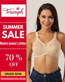 70% OFF | PACK OF 2 IMPORTED TRIUMPH DOREENA BRA BEST FOR SUMMER | FREE HOME DELIVERY