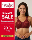 70% OFF | PACK OF 2 IMPORTED TRIUMPH DOREENA BRA BEST FOR SUMMER | FREE HOME DELIVERY