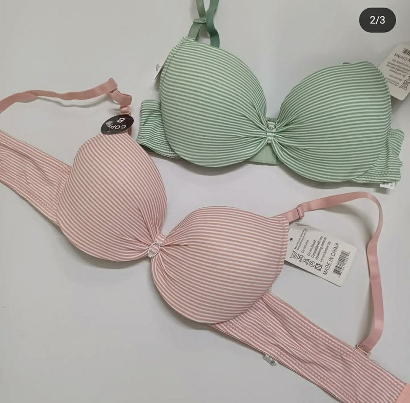 70% OFF | PACK OF 2 PREMIUM IMPORTED LINED PRINTED PADDED PUSHUP BRA | FREE HOME DELIVERY