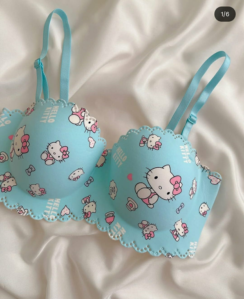 🎀 Pack of 2 | Pink Hello Kitty Style Bra And Panty – Cute & Comfy Everyday Wear 🎀