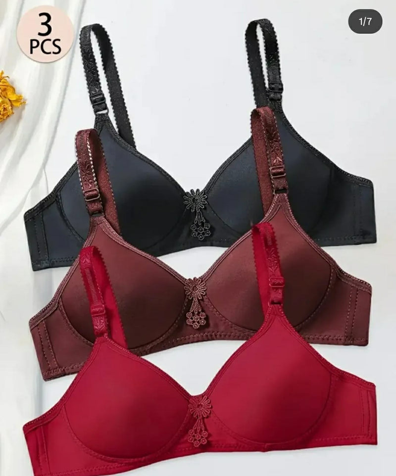 Pack of 6 | Premium Comfort Bra Set – Buy 3 Bra, Get 3 Panty FREE!